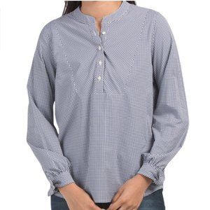 Southern Tide Annalise Shirt Button Placket, Long Sleeve, Tie Cuffs, Band Collar